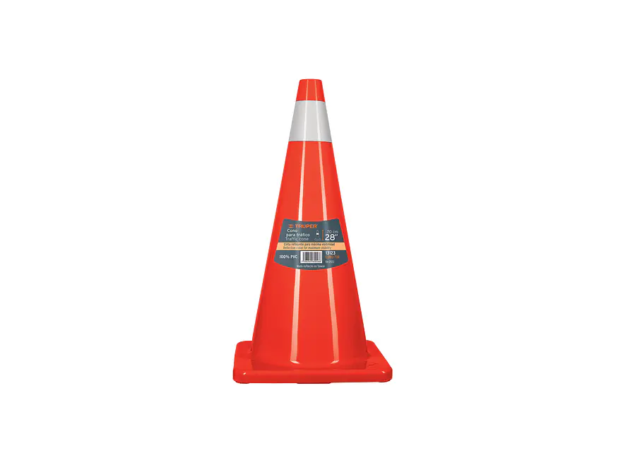 Cono de Seguridad Truper 13123, 70 cm con Reflejante - Envío a todo Colombia | aztools.co
