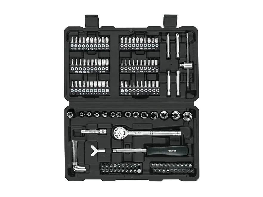 Juego de 130 Herramientas Pretul 26091, 1/4