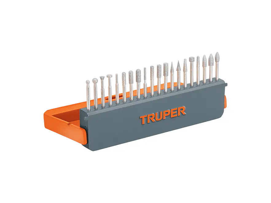Juego de 20 Puntas de Diamante Truper 103032, para Moto Tool - Foto 1 | aztools.co