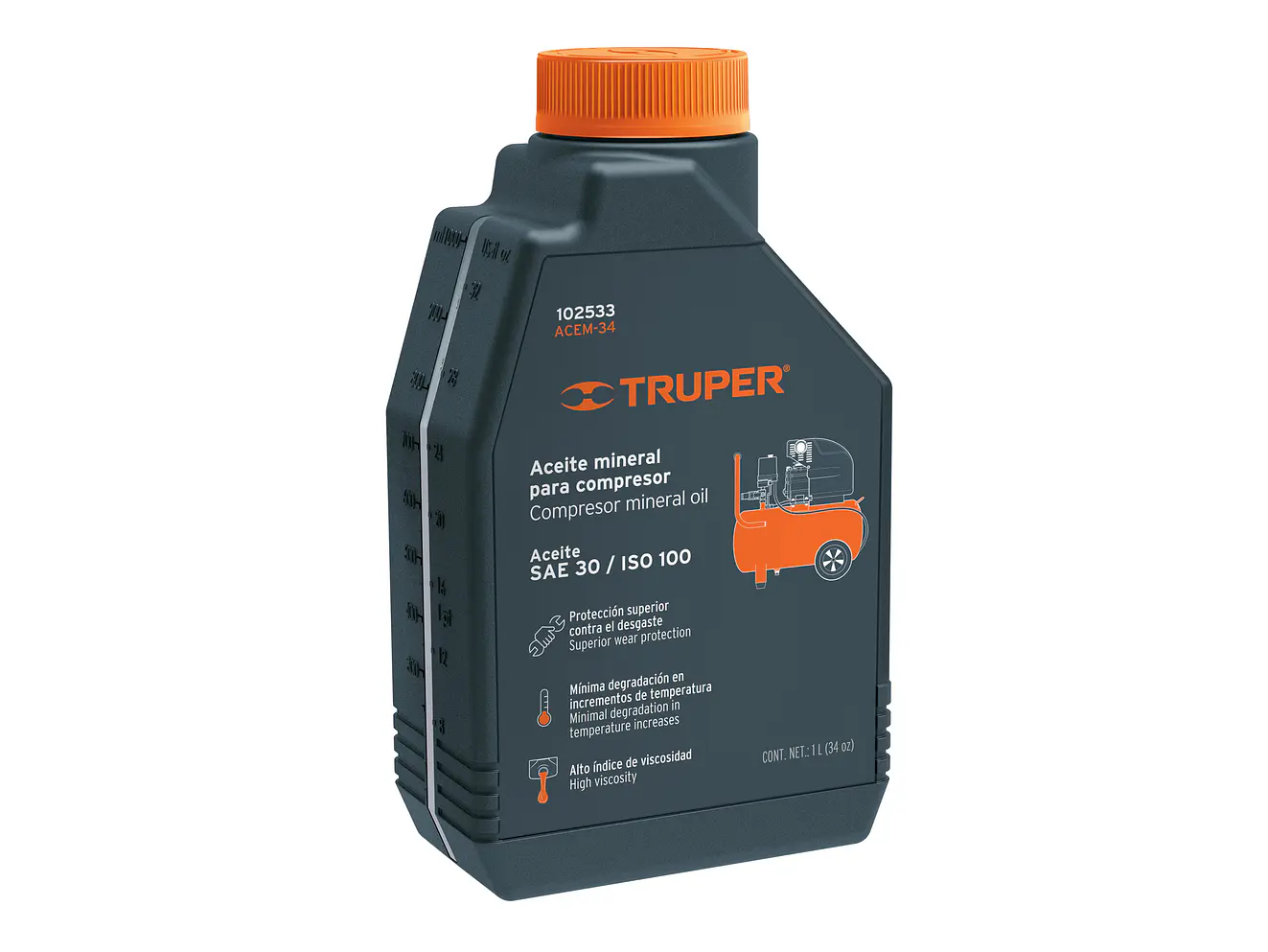 Aceite Mineral para Compresor Truper 102533, 1000ml (34oz) - Envío a todo Colombia | aztools.co