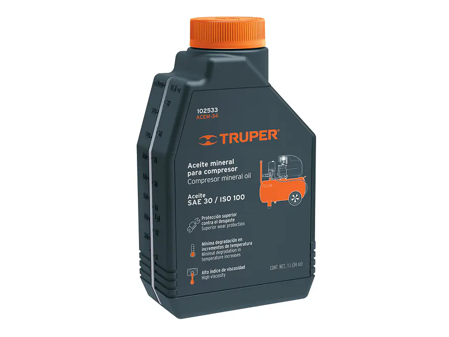 Aceite Mineral para Compresor Truper 102533, 1000ml (34oz) - Envío a todo Colombia | aztools.co