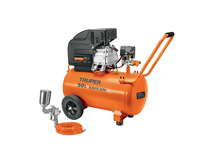 Kit Compresor Truper 16095, 50L Lubricado, 127V - Foto 1 | aztools.co