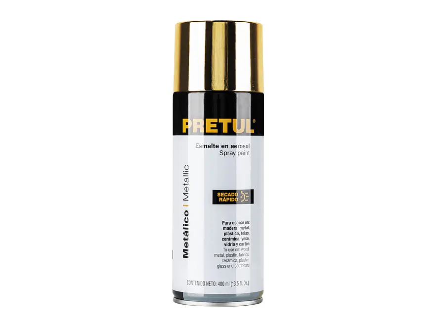 Pintura en Aerosol Metálica Pretul 27180, Oro 300 ml - Envío a todo Colombia | aztools.co