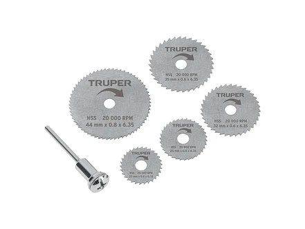 Juego de 5 Minidiscos Sierra Truper 102328, para Moto Tool - Foto 1 | aztools.co