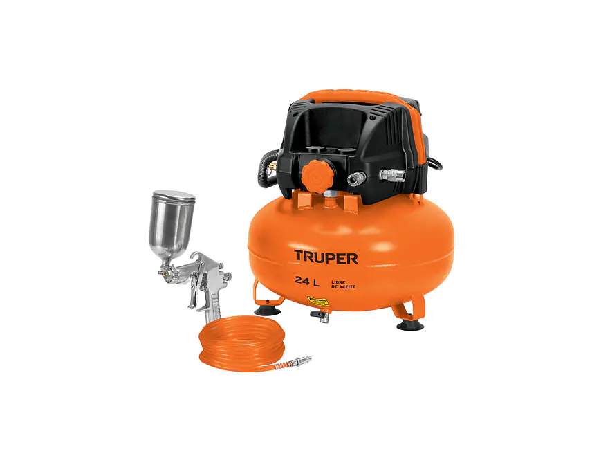 Kit Compresor Truper 101428, 24L Sin Aceite, 127V - Foto 1 | aztools.co