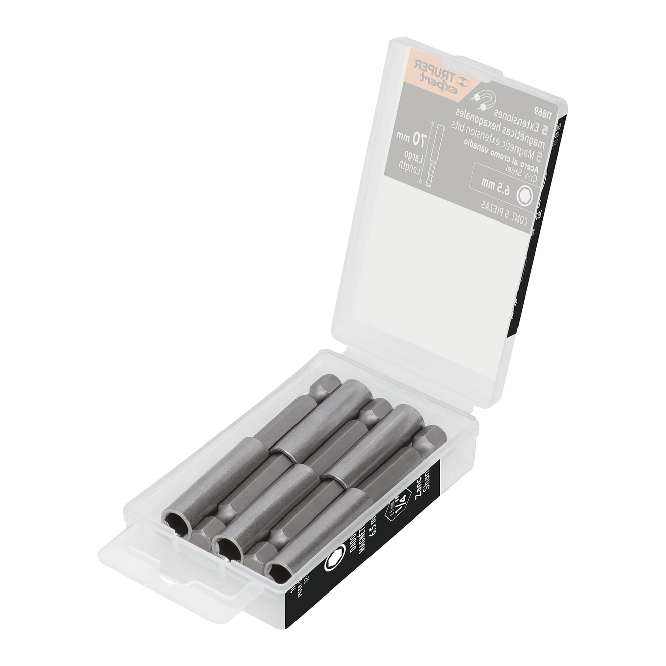 Estuche con 5 Extensiones Magnéticas Truper 11869, de 70 mm