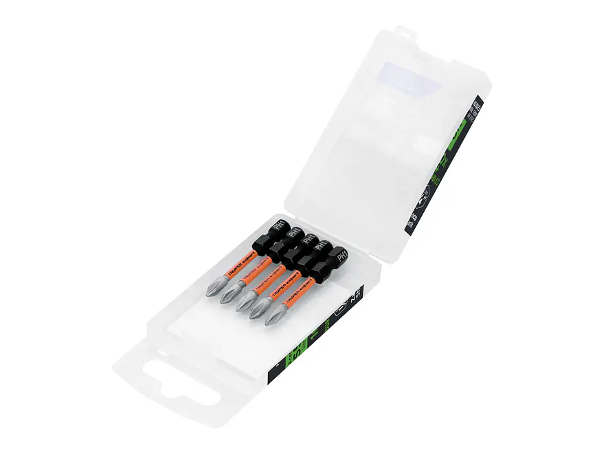 Estuche con 5 Puntas de Impacto Truper 103023, Phillips PH1, 2