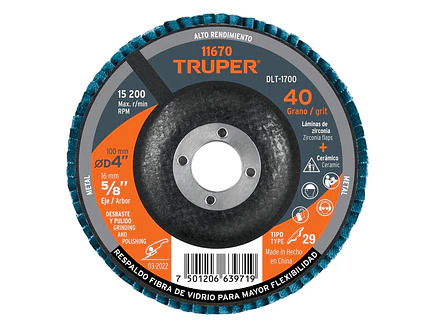 Disco Laminado Zirc Truper 11670, 4