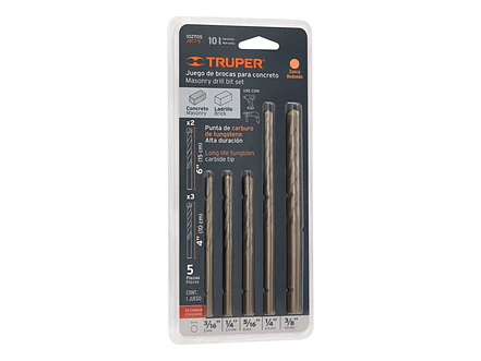 Juego de 5 Brocas para Concreto, Truper 102705 - Envío a todo Colombia | aztools.co