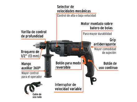 Taladro Industrial Truper 103068, 1/2
