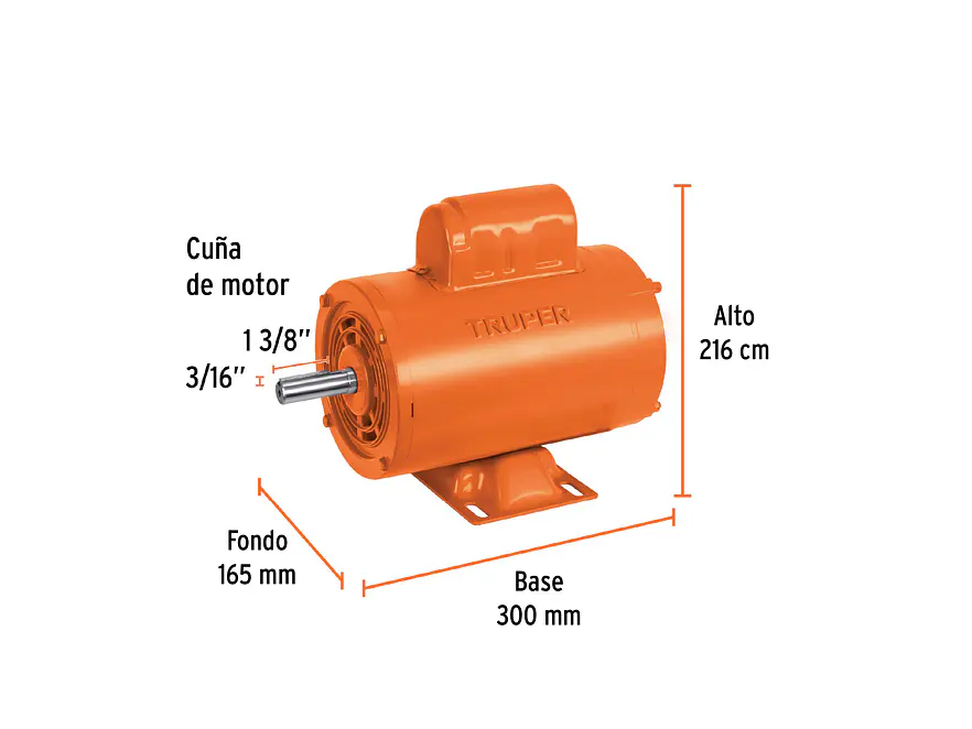 Motor Eléctrico Monofásico Truper 102310, 3/4 HP, Alta Velocidad - Foto 4 | aztools.co