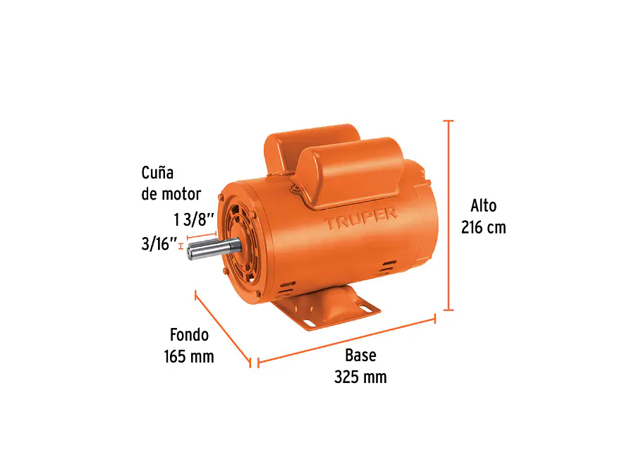 Motor Eléctrico Monofásico Truper 102304, 3/4 HP, Baja Velocidad - Foto 3 | aztools.co