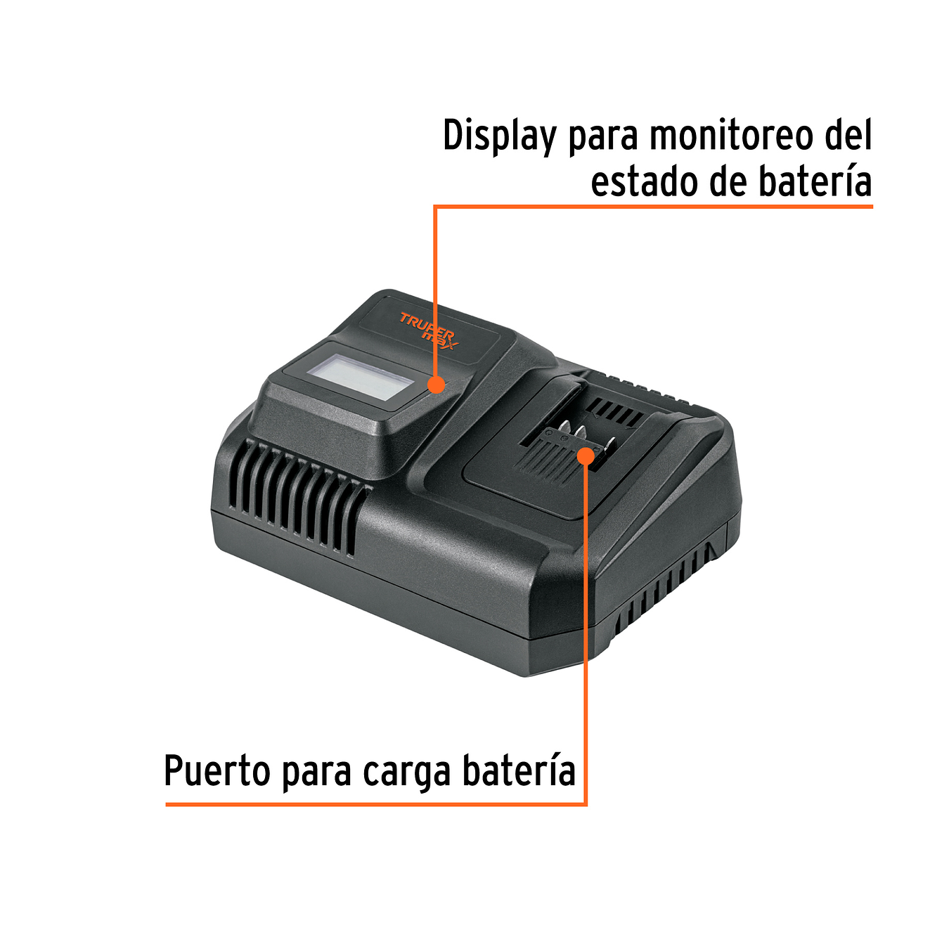 Cargador Rápido de Baterías de Ion Litio Truper 104018, 20 V 2