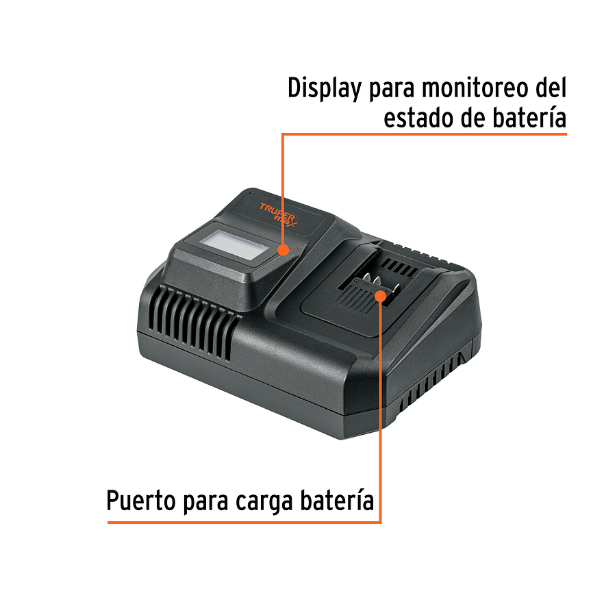 Cargador Rápido de Baterías de Ion Litio Truper 104018, 20 V 2