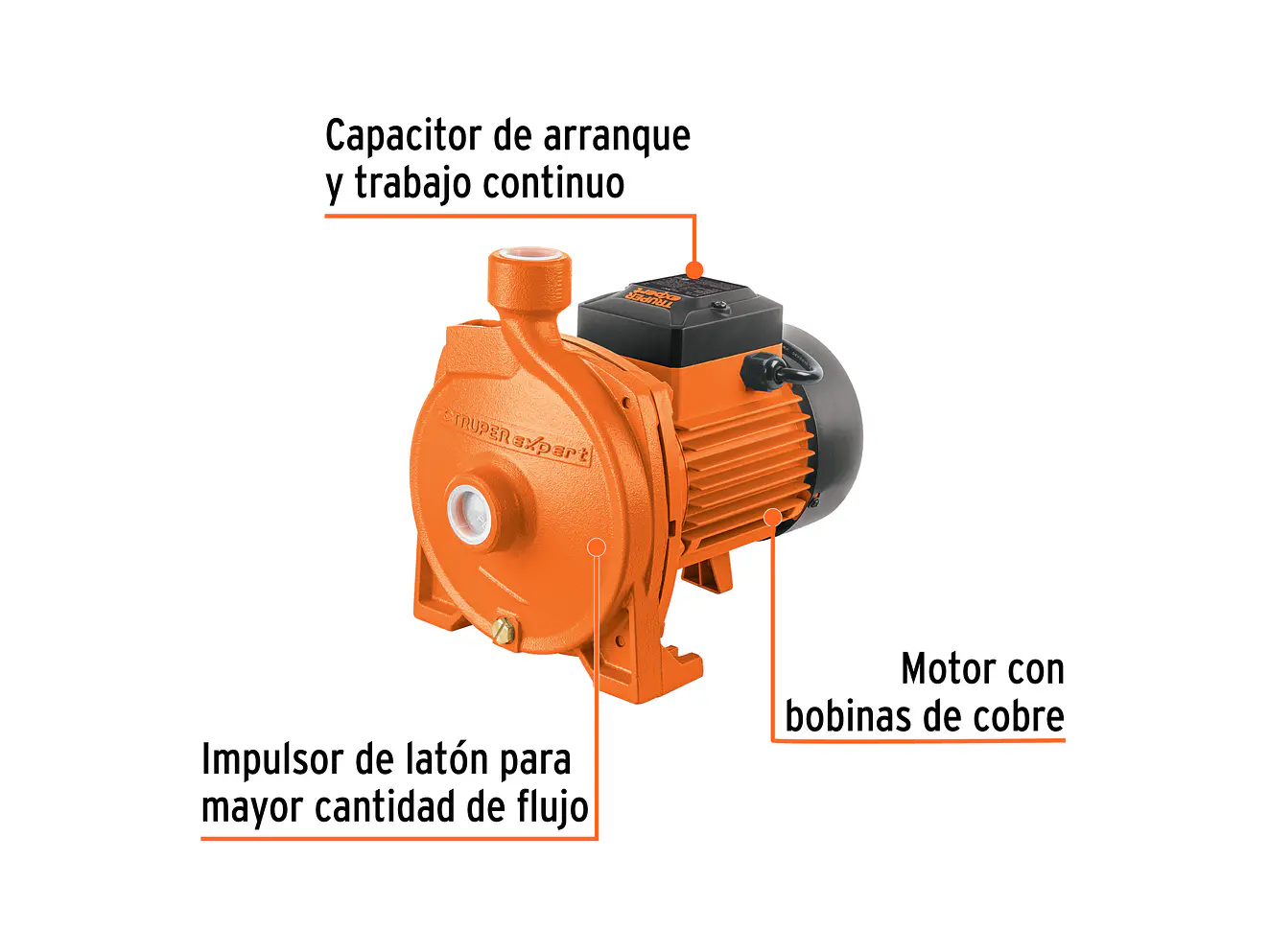 Bomba Centrífuga para Agua Truper 10073, 3/4 HP, Modelo Europeo - Foto 3 | aztools.co
