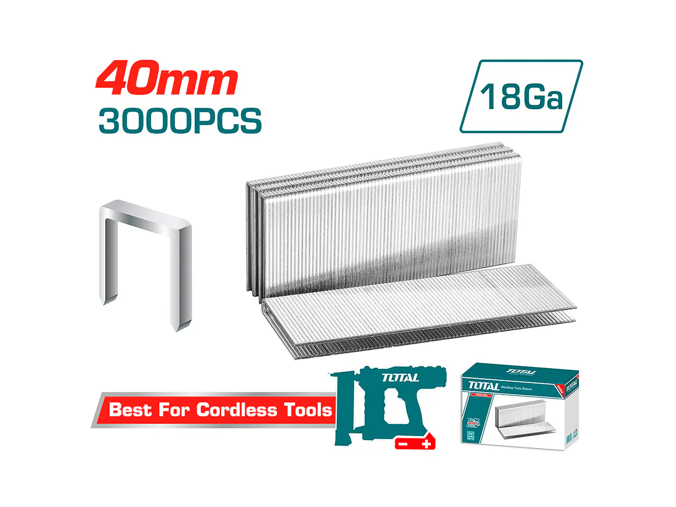 Grapas 40mm Corona TOTAL 3000 pzs para TCSNLI6005 / TCSNLI6008 - TAC918403 - Envío a todo Colombia | aztools.co