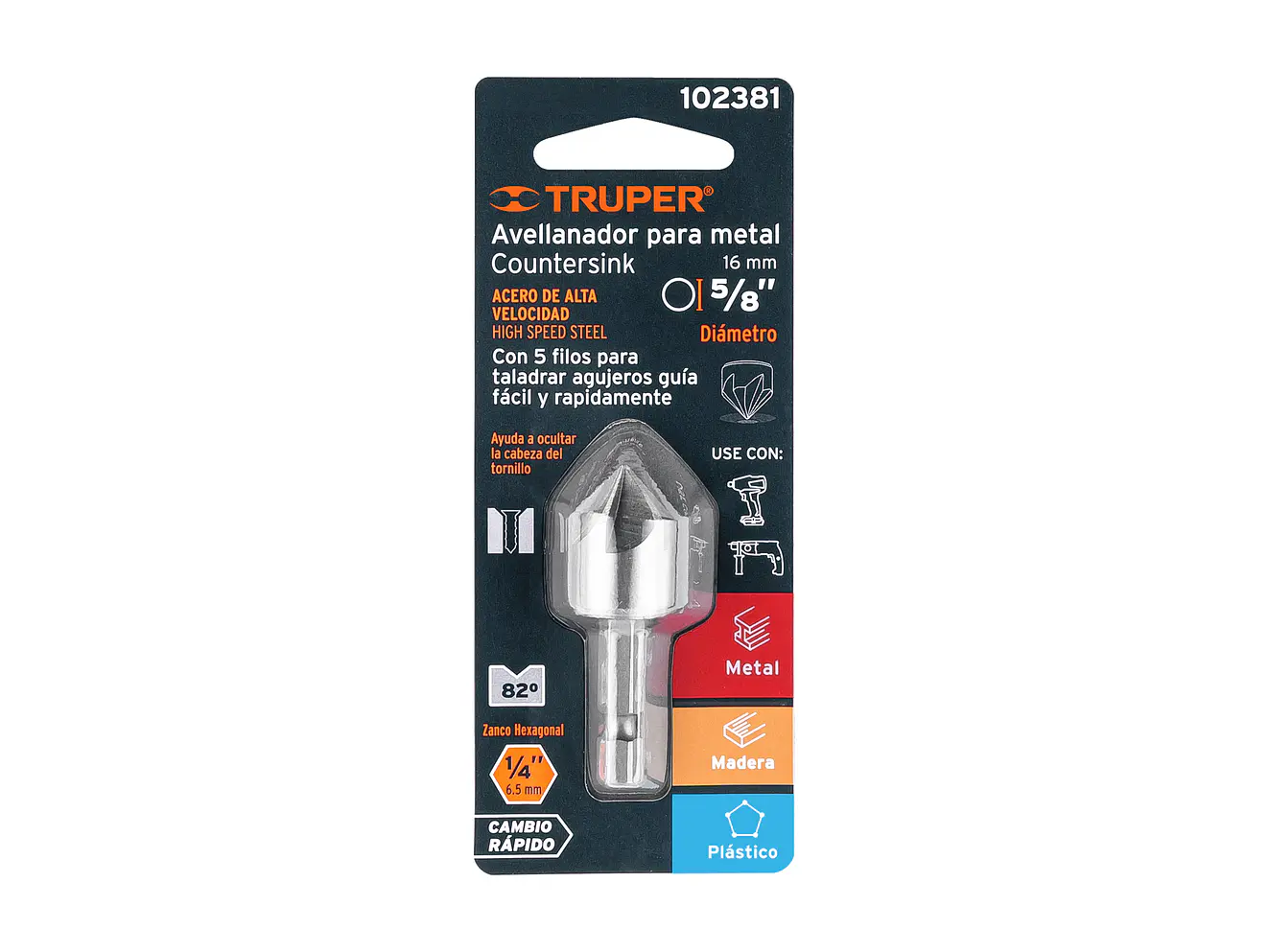 Avellanador para Metal Truper 102381, 5/8