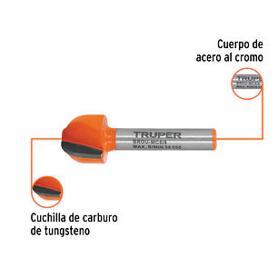 Fresa para Ruteadora Truper 102722, Media Caña, 5/8