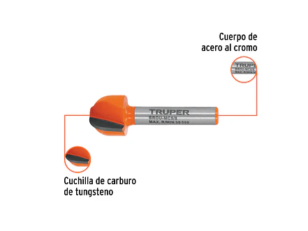 Fresa para Ruteadora Truper 102722, Media Caña, 5/8