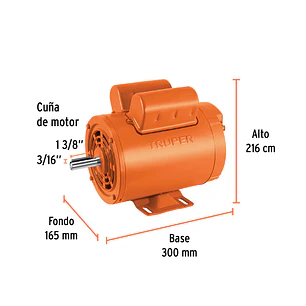 Motor Eléctrico Monofásico Truper 102312, 1 1/2 HP, Alta Velocidad