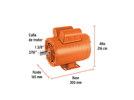 Motor Eléctrico Monofásico Truper 102312, 1 1/2 HP, Alta Velocidad - Foto 2 | aztools.co