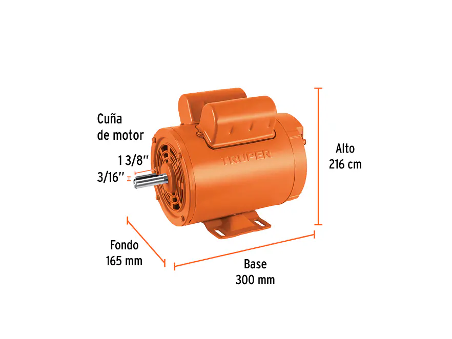 Motor Eléctrico Monofásico Truper 102312, 1 1/2 HP, Alta Velocidad - Foto 2 | aztools.co