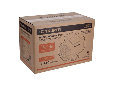 Motor Eléctrico Monofásico Truper 102312, 1 1/2 HP, Alta Velocidad - Foto 4 | aztools.co