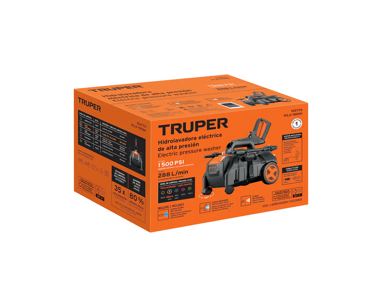Hidrolavadora Eléctrica Horizontal Truper 103770, 1500 PSI - Foto 6 | aztools.co