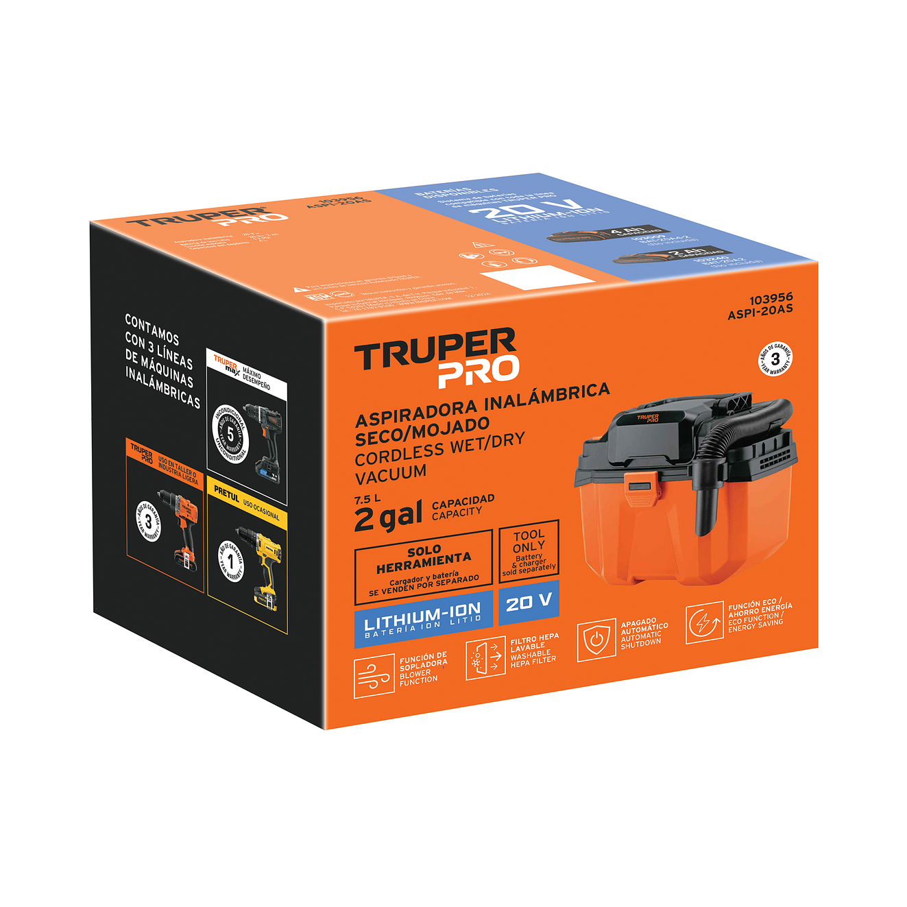 Aspiradora Truper 103956, 20V, Sin Accesorios 2