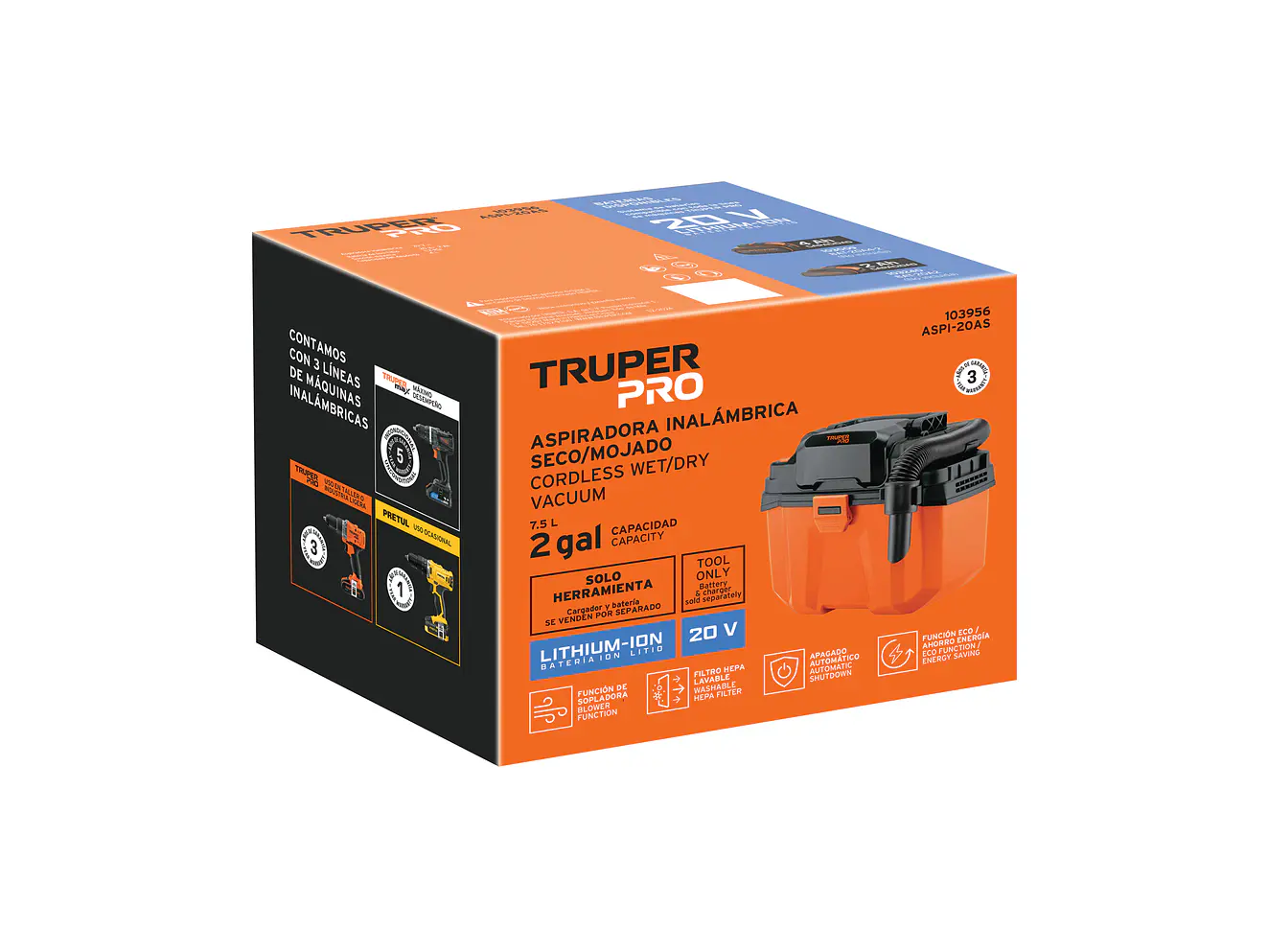 Aspiradora Truper 103956, 20V, Sin Accesorios - Foto 2 | aztools.co