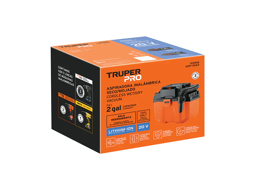 Aspiradora Truper 103956, 20V, Sin Accesorios - Foto 2 | aztools.co