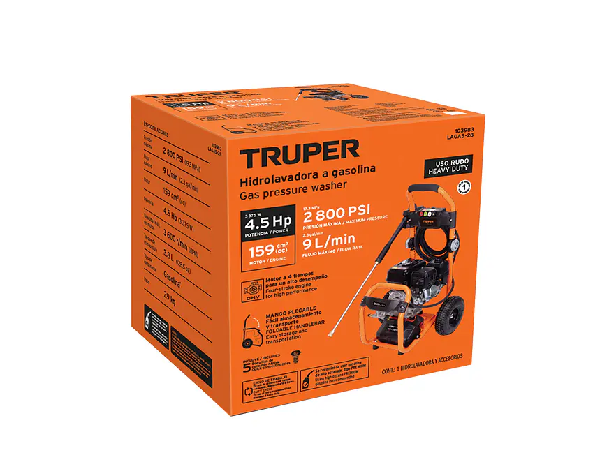 Hidrolavadora a Gasolina Truper 103983, 2,800 PSI - Foto 5 | aztools.co