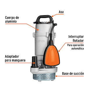 Bomba Sumergible Truper 15001, 1/2HP, Cuerpo de Aluminio