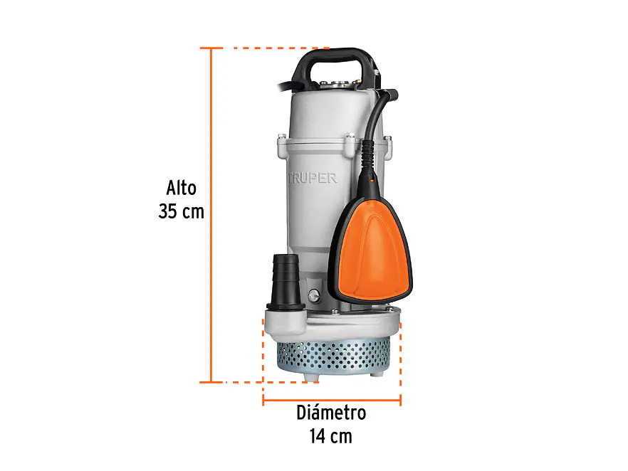 Bomba Sumergible Truper 15001, 1/2HP, Cuerpo de Aluminio - Foto 3 | aztools.co