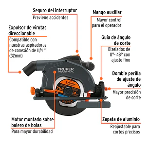 Sierra Circular Industrial Truper 103740, 7-1/4