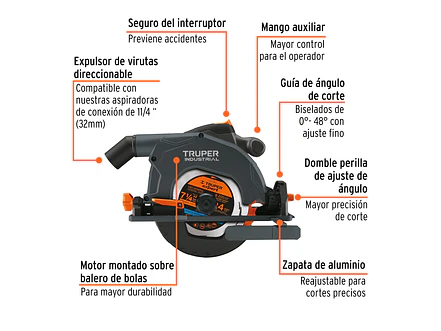 Sierra Circular Industrial Truper 103740, 7-1/4