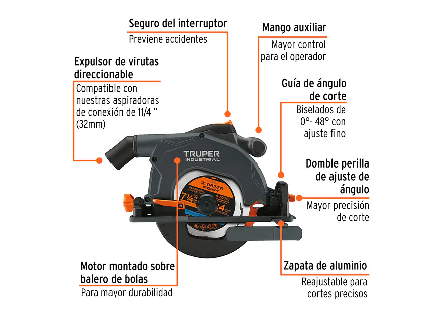 Sierra Circular Industrial Truper 103740, 7-1/4