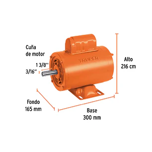 Motor Eléctrico Monofásico Truper 102309, 1/2 HP, Alta Velocidad