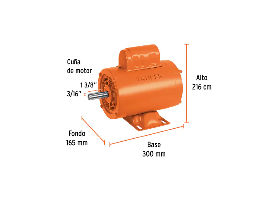 Motor Eléctrico Monofásico Truper 102309, 1/2 HP, Alta Velocidad - Foto 2 | aztools.co