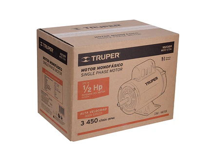 Motor Eléctrico Monofásico Truper 102309, 1/2 HP, Alta Velocidad - Foto 4 | aztools.co