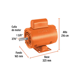 Motor Eléctrico Monofásico Truper 102301, 1/4 HP, Baja Velocidad