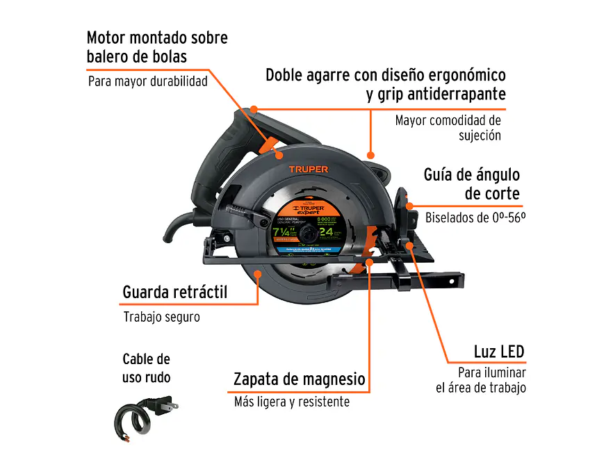 Sierra Circular Industrial Truper 11779 1800W - Foto 2 | aztools.co