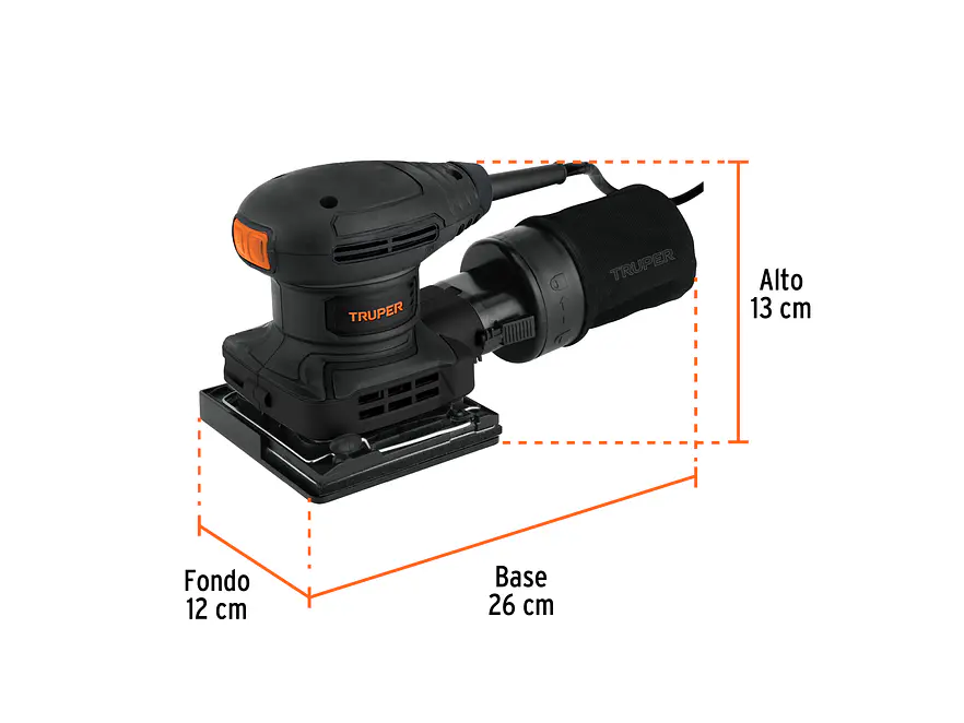 Lijadora Orbital Industrial Truper 103325, 1/4 Hoja, 300W - Foto 3 | aztools.co