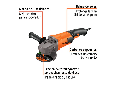 Esmeriladora Angular Truper 16684, 9,000 RPM - Foto 2 | aztools.co
