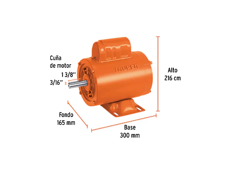 Motor Eléctrico Monofásico Truper 102308, 1/4 HP, Alta Velocidad - Foto 2 | aztools.co