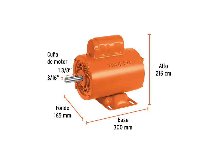 Motor Eléctrico Monofásico Truper 102308, 1/4 HP, Alta Velocidad - Foto 2 | aztools.co