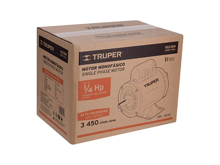 Motor Eléctrico Monofásico Truper 102308, 1/4 HP, Alta Velocidad - Foto 4 | aztools.co