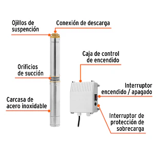 Bomba Sumergible Tipo Bala Truper 102976, 1-1/2HP, 220V, Agrícola