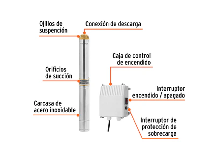 Bomba Sumergible Tipo Bala Truper 102976, 1-1/2HP, 220V, Agrícola - Foto 2 | aztools.co