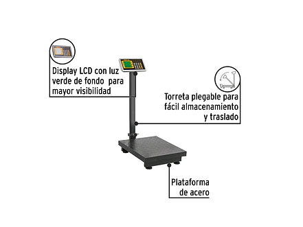 Báscula Electrónica de Plataforma Pretul 28462, Plegable, 200 kg - Foto 2 | aztools.co